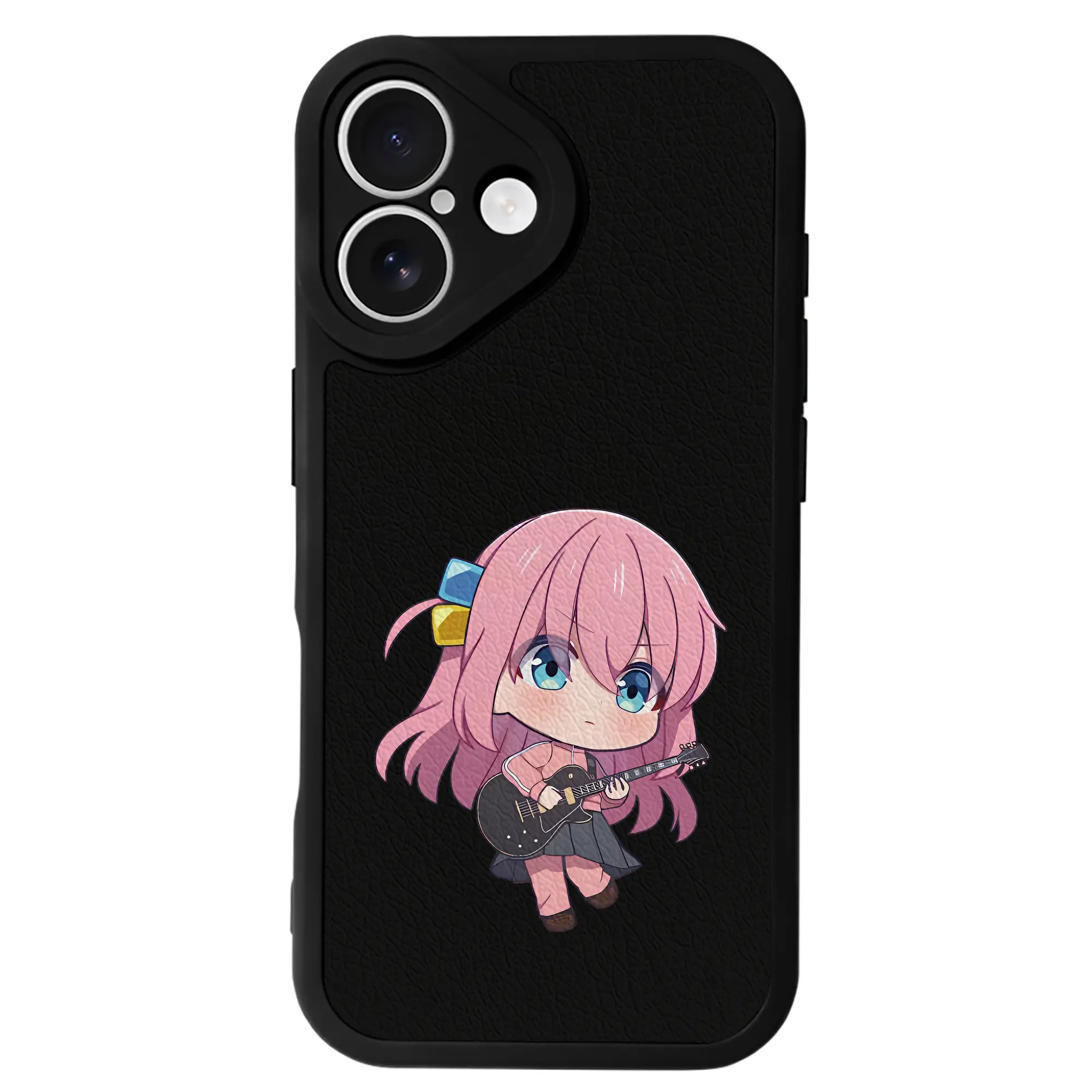 ぼっちざろっく！ グッズ,後藤ひとり - IPhone 16シリーズ対応 ・ シリコンスマホケース ・ レザー調 ・ 高精度フィット ・ 耐衝撃 ・ ワイヤレス充電対応 ・ 精密カット